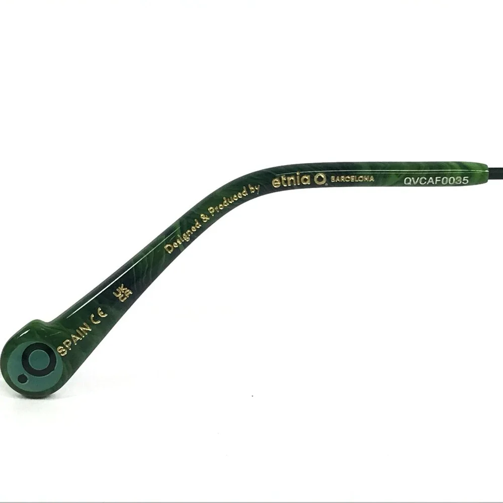 Etnia Barcelona Eyeglasses Frames AGORA DG Dark Green Square Wire Rim 53-19-140